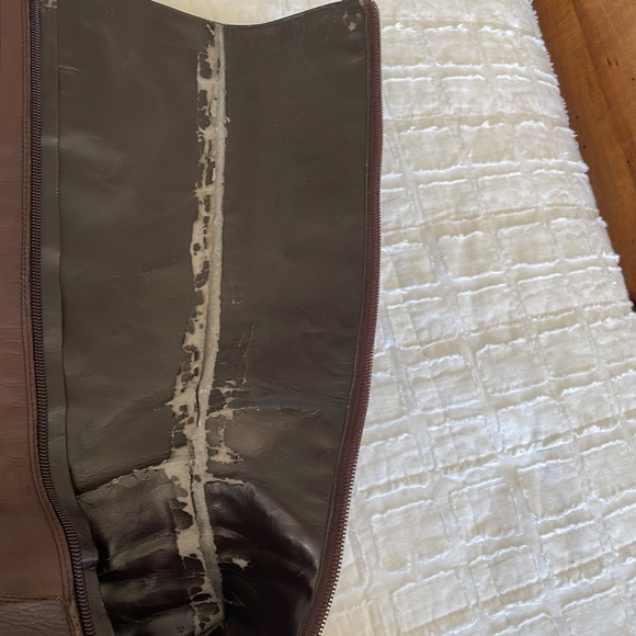 Vintage Nine West Leather size 9 tall boots 4 inch heel inside zipper buckle - Picture 6 of 8